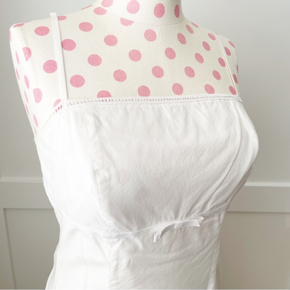 SOLD Express Eyelet Embroidered Midi Dress White Cotton Women’s 5/6 - Picture 2 of 10